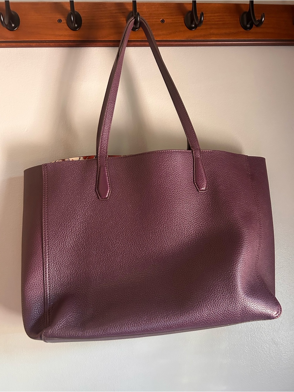 Tory Burch Blake Plum Leather Tote - Picture 5 of 5